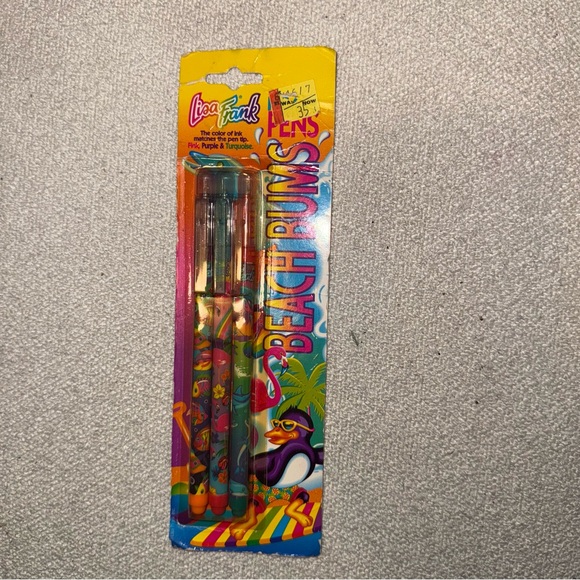 Vintage Lisa Frank Beach Bums Neat Pens new old stock in damaged box - Picture 1 of 2